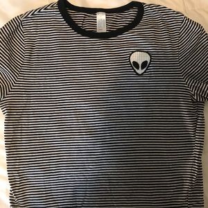Alien striped crop top